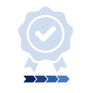 Zertifizierungsprozess und Symbol für Barrierefreiheit